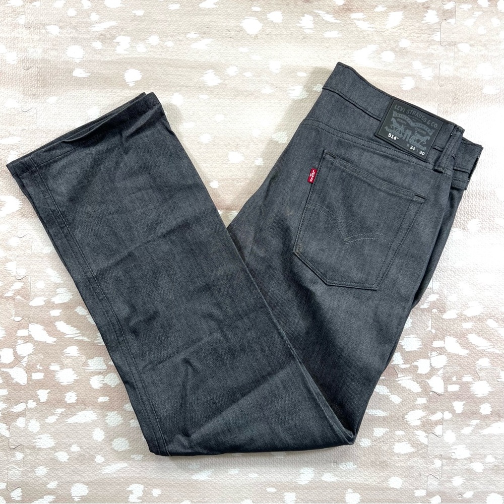 Levi’s 514 Men's Black Dark Wash Blue Jeans 34 x 30